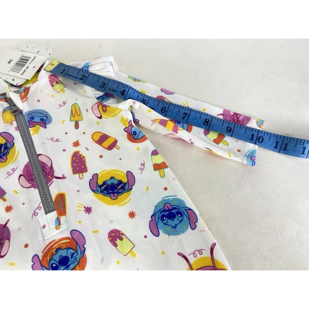 Disney Lilo & Stitch One Piece Long Sleeve Rashguard Swimsuit Baby Girl 3 Months